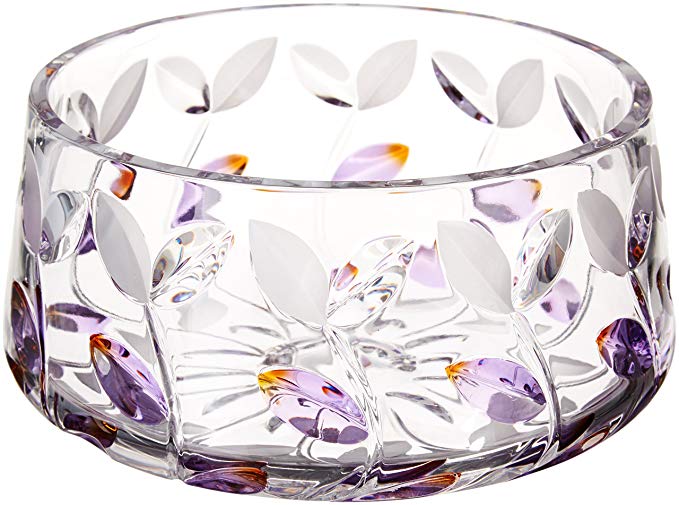 Dale Tiffany GA80045 Lavender Leaf Decorative Crystal Bowl, 13-Inch by 1-3/4-Inch