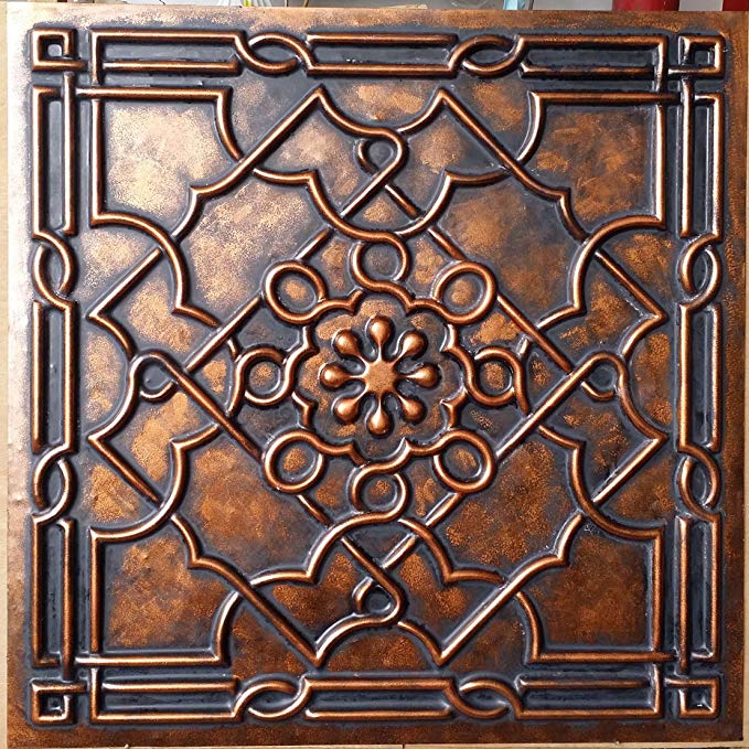 Tin Ceiling tile faux finishes Archaic copper PL09 pack of 10pcs