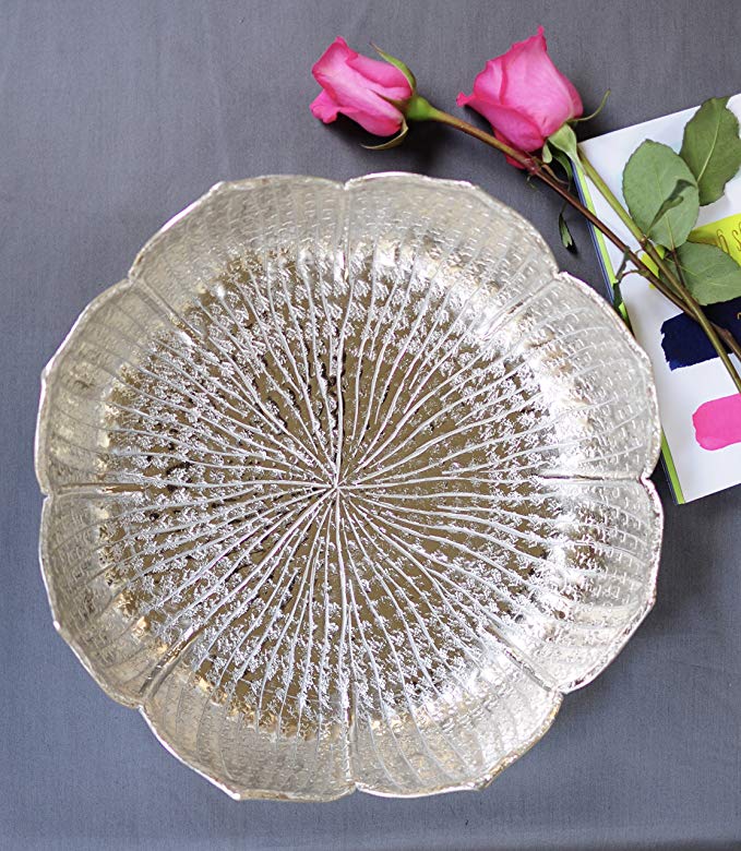 Pink Lemonade Metal Lotus Decorative Tray (Small) - Kandala Collection