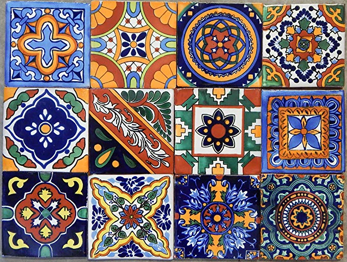 40 Mexican Talavera Tiles Hand Painted 6