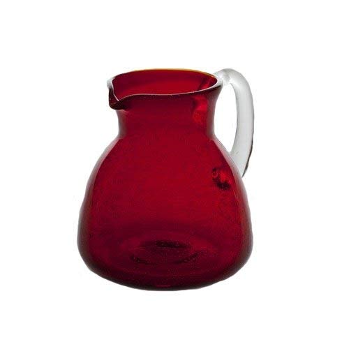 Abigails Ruby Red Glass Pitcher with Bubbles