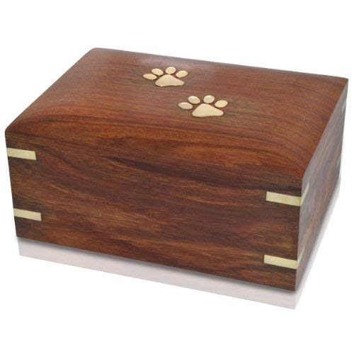 Forever Paw Prints Wooden Box Pet Urn