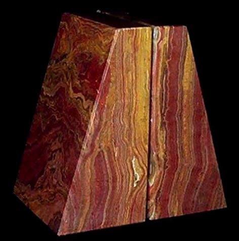 Khan Imports Decorative Red Onyx Stone Bookends, Heavy Office Marble Bookends - Large