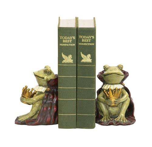 Sterling Home Pair of Frog Prince Bookends, 6-1/2-Inch Tall