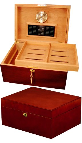 Cuban Crafters Clasico Rojo Cherrywood Cigar Humidor for 100 Cigars