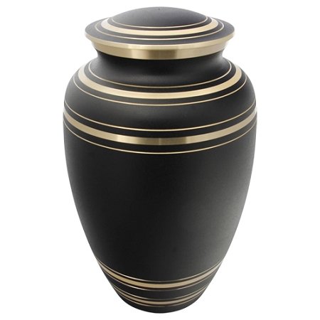 Silverlight Urns Classic Onyx Brass Cremation Urn, Black Brass Urn for Human Ashes, 10.25 Inches Tall