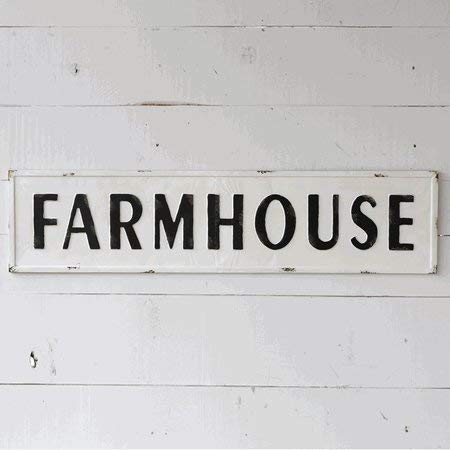 Farmhouse Embossed Painted Metal Sign for Rustic Farmhouse Home Decor