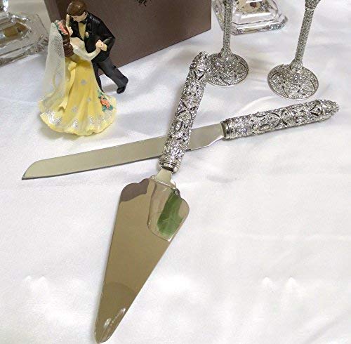 Olivia Riegel Windsor Crystal Wedding Dessert Serving Set w/Knife & Server