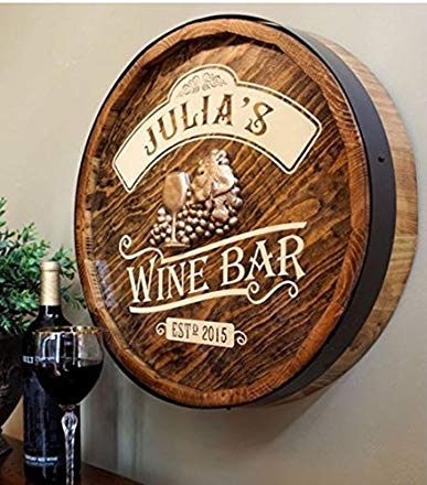 A Simpler Time Wine Bar Barrel End Personalized Sign