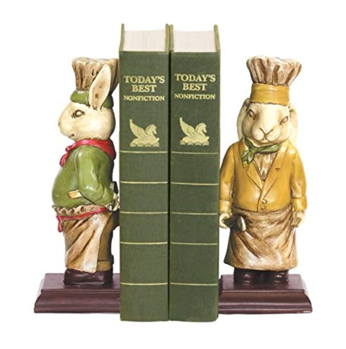 Sterling Pair of Chef Bunny Bookends