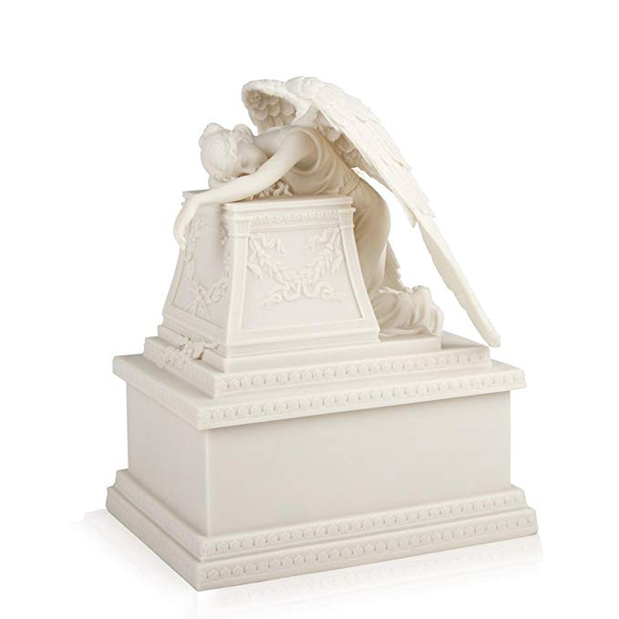 Perfect Memorials White Weeping Angel Cremation Urn Medium