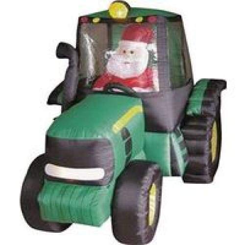 Santas Forest Holiday Basix Inflatable Tractor