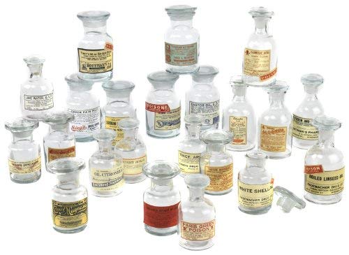 Two's Company 8502-EA Vintage Apothecary Jars Decorative Tabletop (Set Of 24)