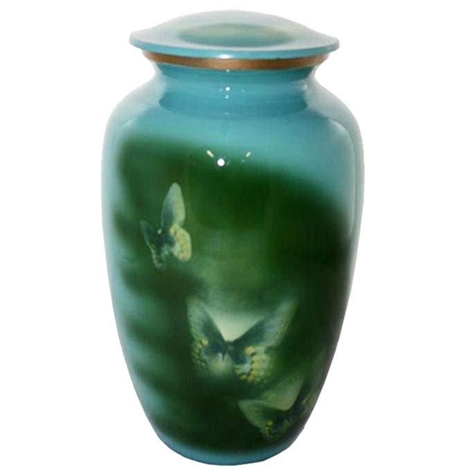 Butterflies in Flight Cremation Urn by Beautiful Life Urns - Funeral Urn Adorned with a Serene Butterfly Design (Large, Adult)