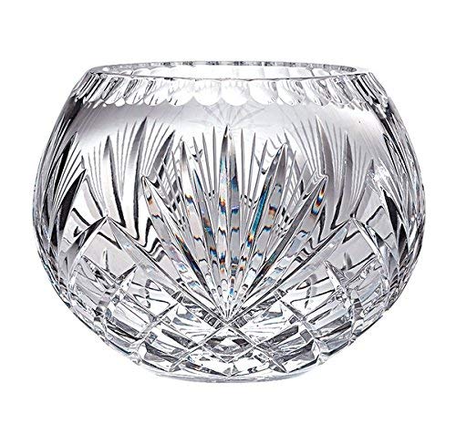 Majestic Gifts Hand Cut Crystal Bowl, 8-Inch, Rose