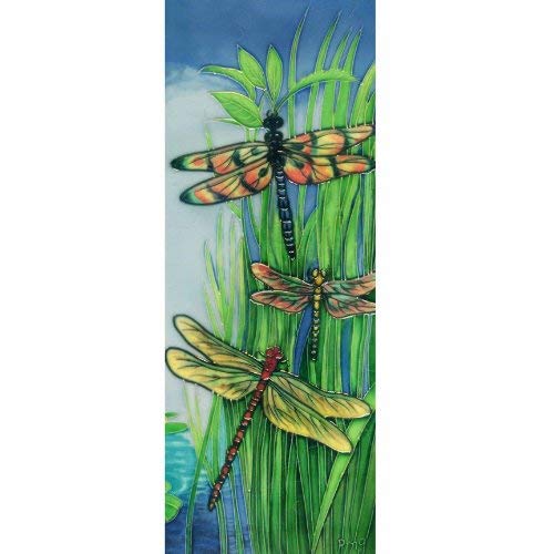 Continental Art Center KD-099 6 by 16-Inch Vertical Dragonflies Ceramic Art Tile