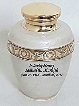 Funeral Cremation Urn, Solid Brass Memorial Ash Urns with Custom Personalization