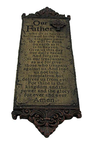 Iwgac Home Indoor Decorative Resin Elegant Lord's Prayer Wall Plaque