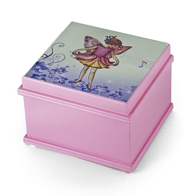 Matte Pink Enchanted Fairy 18 Note Ballerina Musical Jewelry Box - Over 400 Song Choices - You Pick The Song Thank Heaven For Little Girls