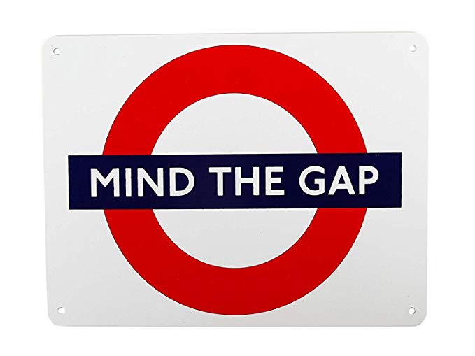 Mind The Gap London Underground Medium Size Steel / Enamel Plaque 8.25