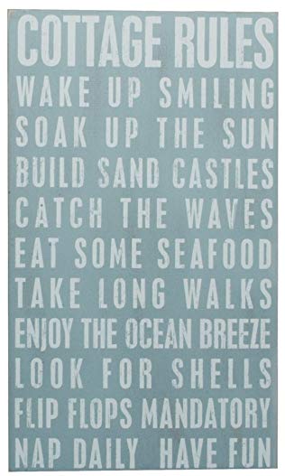 Primitives by Kathy Box Sign, 13 by 22-Inch, Cottage Rules