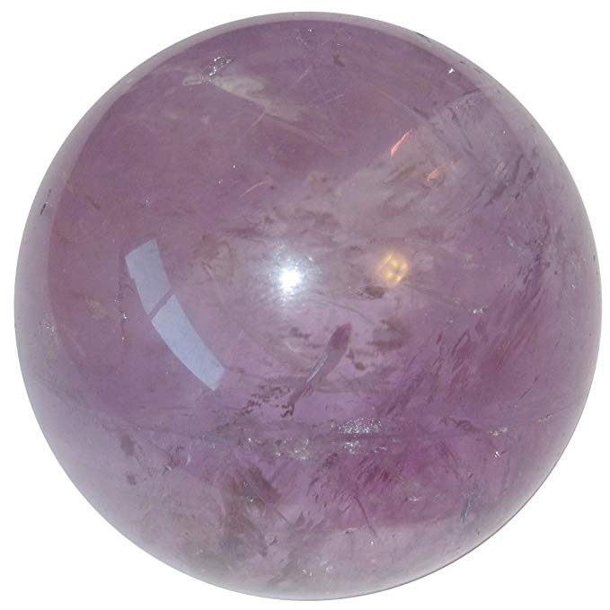 SatinCrystals Amethyst Ball Premium Clear Purple Violet Rainbow Sphere Spiritual Energy Healing Stone Brazil P08 (1.8 Inches)