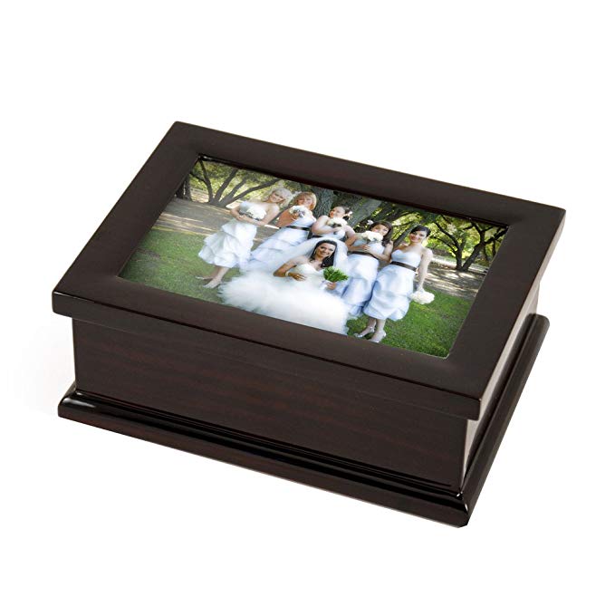 Sophisticated Modern 4 X 6 Photo Frame Musical Jewelry Box - Over 400 Song Choices - Lara's Theme (Drihivago)