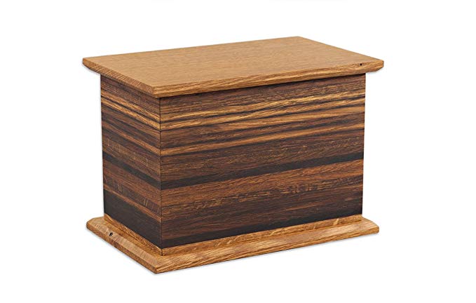 Candor Funeral Urn in Reclaimed Wine & Whiskey Barrel Wood - Handcrafted in Wisconsin From Solid Wood - Cremation Urn For Cremated Remains - Burial Urn - Decorative Urn - Wood Urn (Wine Wood)