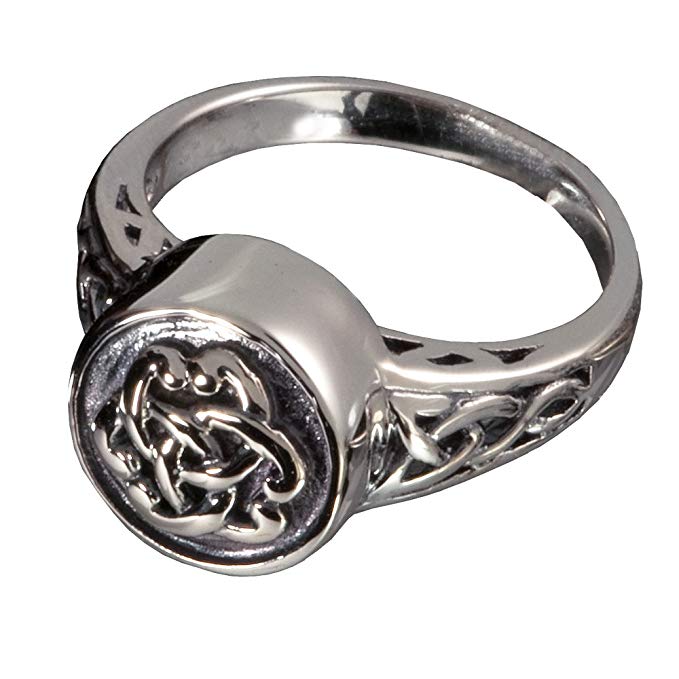 Cremation Memorial Jewelry: Sterling Silver Celtic Ring-Size 8