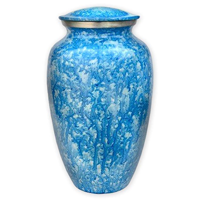 Beautiful Life Urns Corsica Blue Adult Cremation Urn - Exquisite Funeral Urn with Serene Blue Finish (Large)