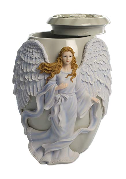 AngelStar Beloved Hand-painted Angel Urn, 10-1/2-Inch, Marble Finish, 230 Cubic Inch