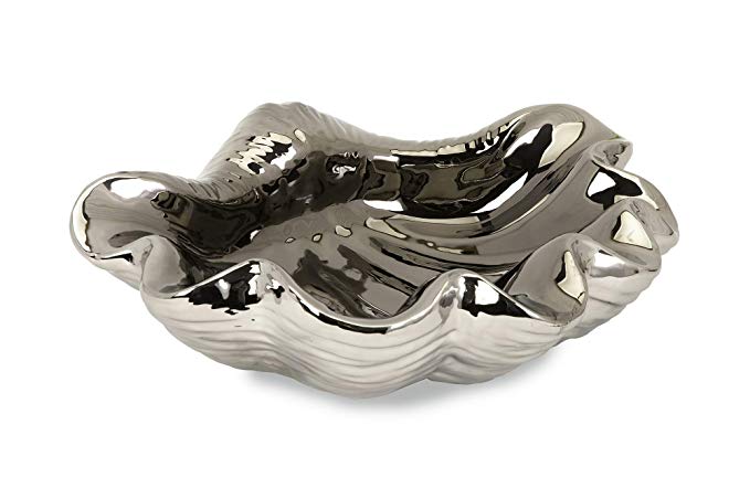 IMAX 64140 Ithaca Oversized Silver Shell Bowl
