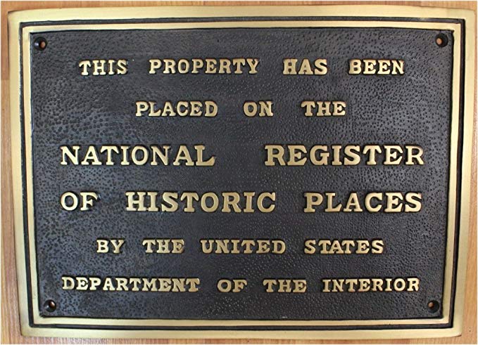 National Register of Historic Places Wall Plaque Old Building Solid Brass