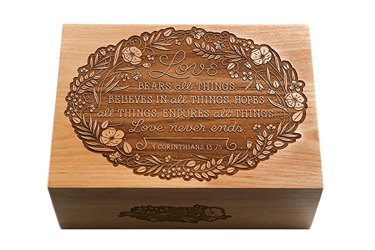 Love Never Ends - Wood Laser Cut Keepsake Box (Wedding Gift / 5th Anniversary / Heirloom / Decorative / Handmade / Personalized Available)