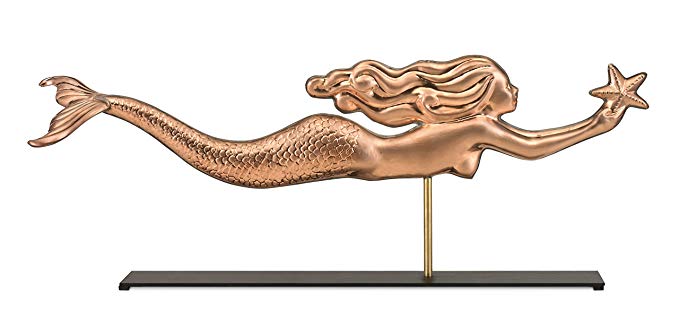 Good Directions Mermaid Copper Table Top Sculpture - Nautical Home Decor