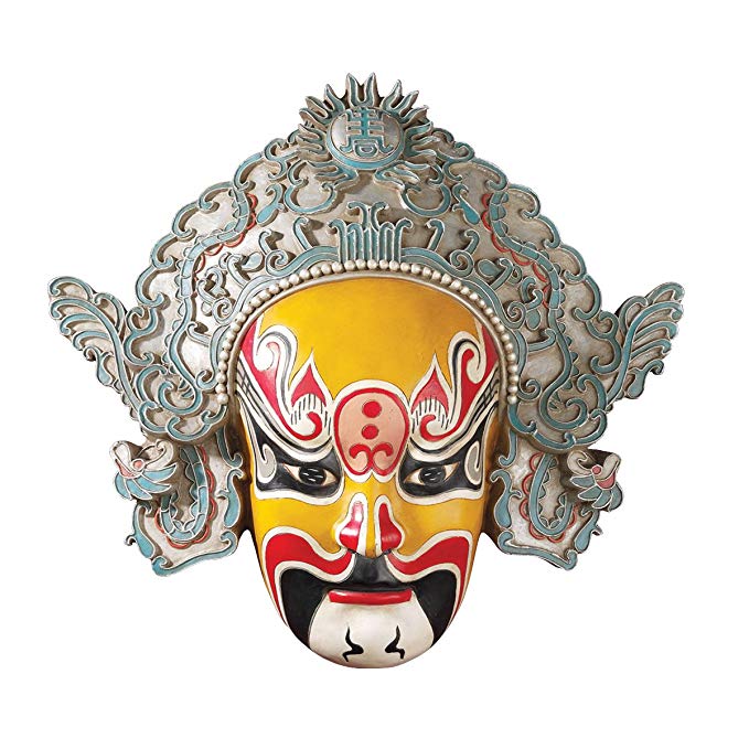 Design Toscano Peking Opera Mask Dian Wei Wall Sculpture