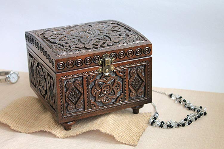 Wooden carved box Wood box Wooden Jewelry Box Box Keepsake Storage Organizer Wooden Casket