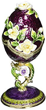 Design Toscano Spring Bouquet Collection Romanov Style Enameled Egg: Purple Salvia