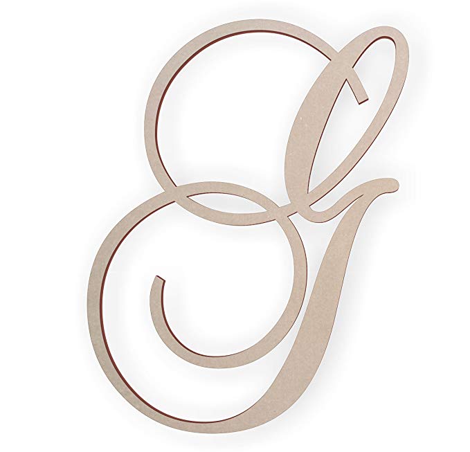 Jess and Jessica Wooden Letter G, Wooden Monogram Wall Hanging, Large Wooden Letters, Cursive Wood Letter