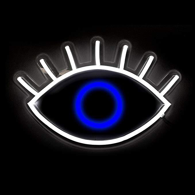 Oliver Gal |Looking Eye LED Sign |Original Handmade LED Light. Modern Wall Decor. 14x9 inch, White