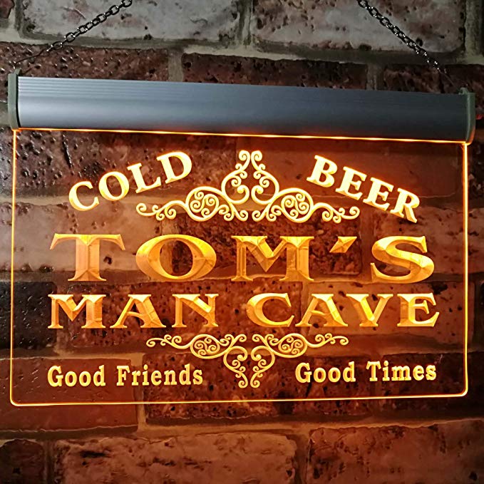 ADVPRO Tom's Man Cave Beer Ale Bar Custom Personalized Name Neon Sign Yellow 24