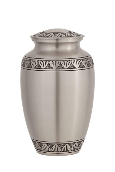 Enshrined Memorials Cremation Urn for Ashes - Electra Series Affordable Solid Brass Metal Quality Handcrafted for Human Funeral Burial Classic Shape (Adult Urn Only)