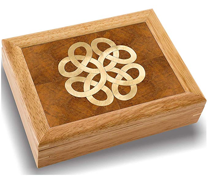 MarqART Wood Art Celtic Box - Handmade USA - Unmatched Quality - Unique, No Two are The Same - Original Work of Wood Art. A Celtic Gift, Ring, Trinket or Wood Jewelry Box (#2852 Celtic Knot 6x8x2)