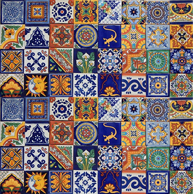 100 Mexican Ceramic Tiles Handmade Talavera Tiles