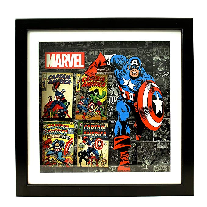 Silver Buffalo MV1406SB Marvel Captain America Shadow Box