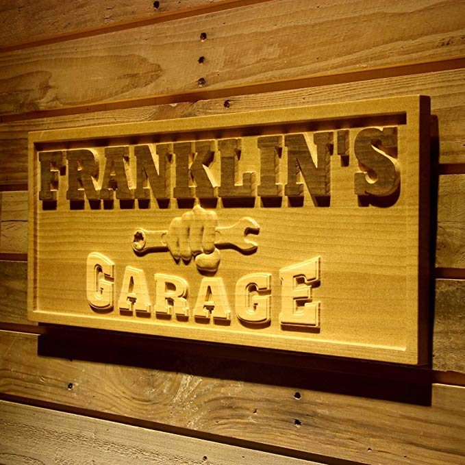 ADVPRO wpa0063 Name Personalized Garage Repair Room Man Cave Den Home Bar Beer Décor 3D Engraved Wooden Sign - Large 26.75