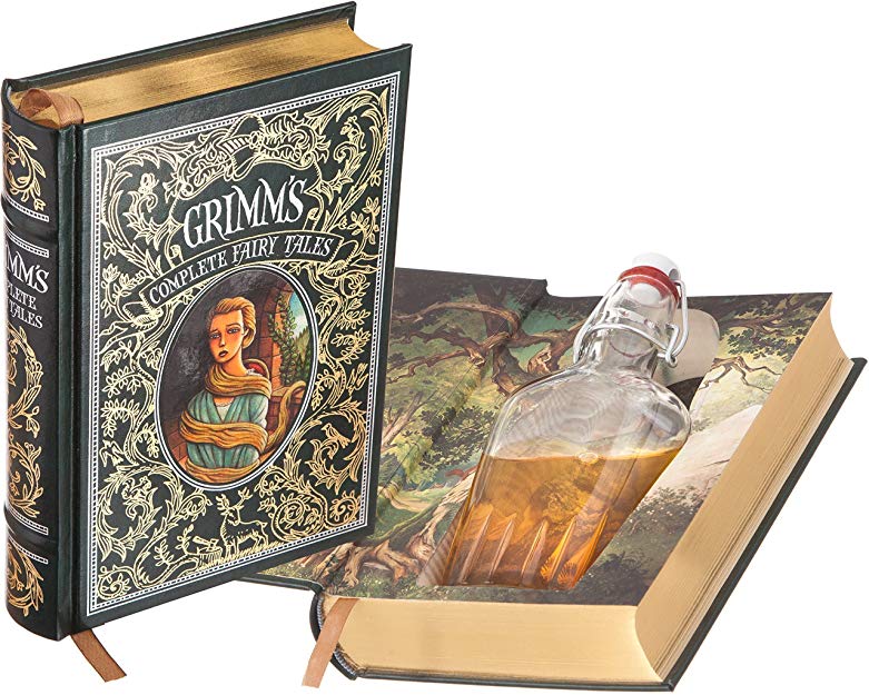 Flask Hollow Book - Grimm's Complete Fairy Tales (Leather-bound) (Magnetic Closure)